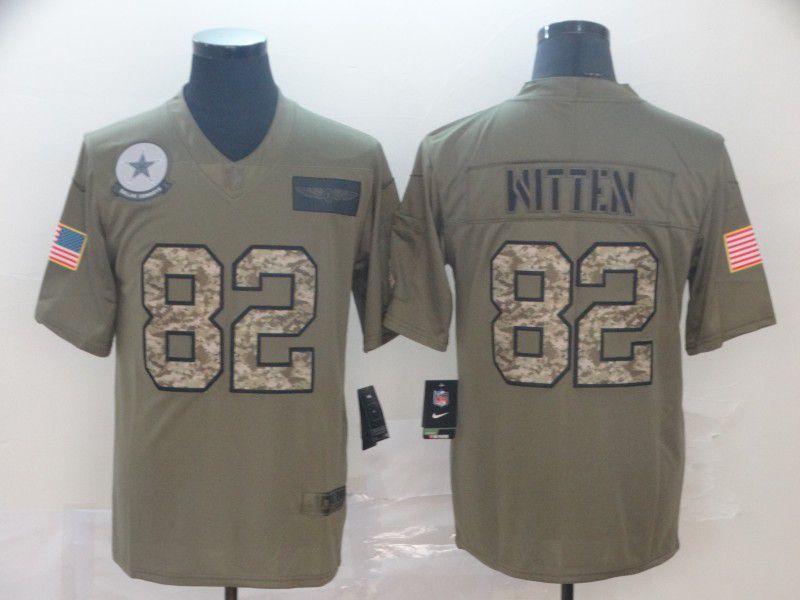 Men Dallas cowboys #82 Witten Nike 2019 Olive Camo Salute to Service Limited NFL Jerseys->dallas cowboys->NFL Jersey